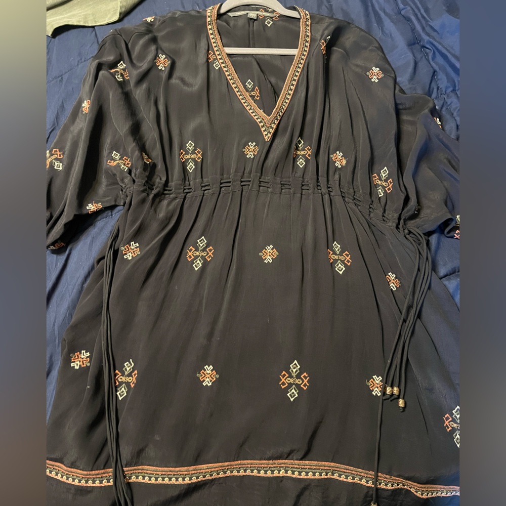 Twelfth Street by Cynthia Vincent Black Tunic with Colorful Embroidery